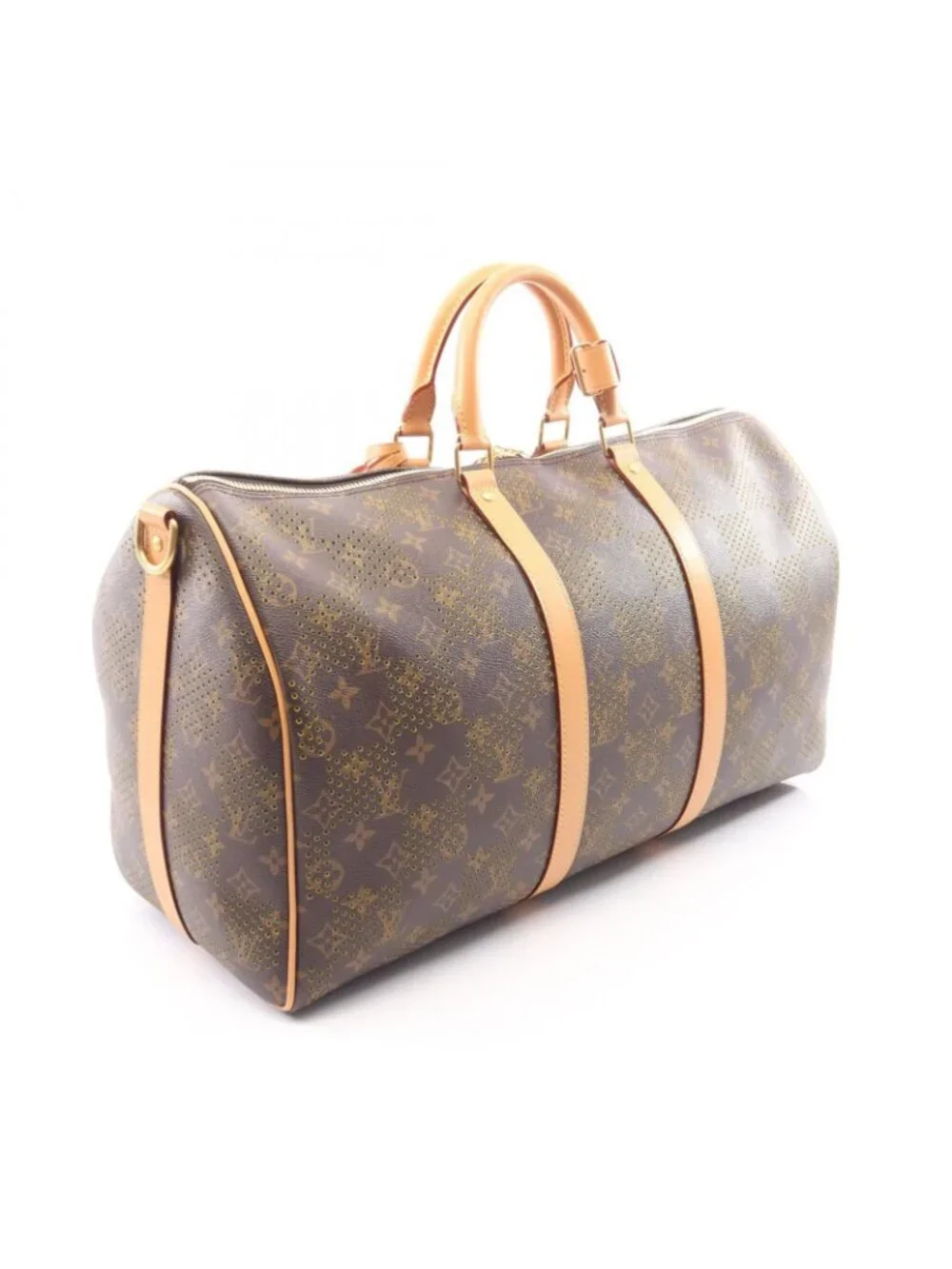 Louis Vuitton Boston Bag Keepall Bandouliere 50 Monogram Perforation Leather
